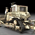 Old Utility Bulldozer with Metal Tracks Heavy Duty Blade and Operator Cab