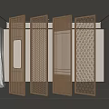 New Chinese-style screen partition 3d model