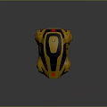 Futuristic Sports Car With Gold Blue Body Streamlined Design And Illuminated Wheels Red Blue Emblems