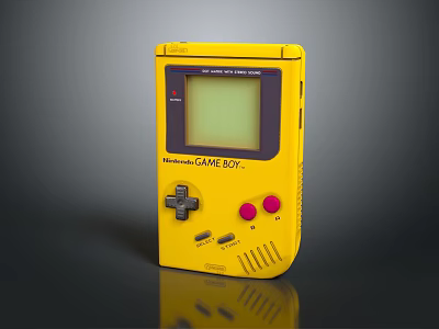 Nintendo Yellow Game Boy Vintage Portable Handheld Classic Entertainment Electronics Gaming Device 3d model