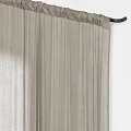 Light Brown Linen Window Curtains With Sheer Panels For Home Decoration