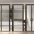 Modern Sliding Glass Doors With Metal Frame For Home Interior Partition