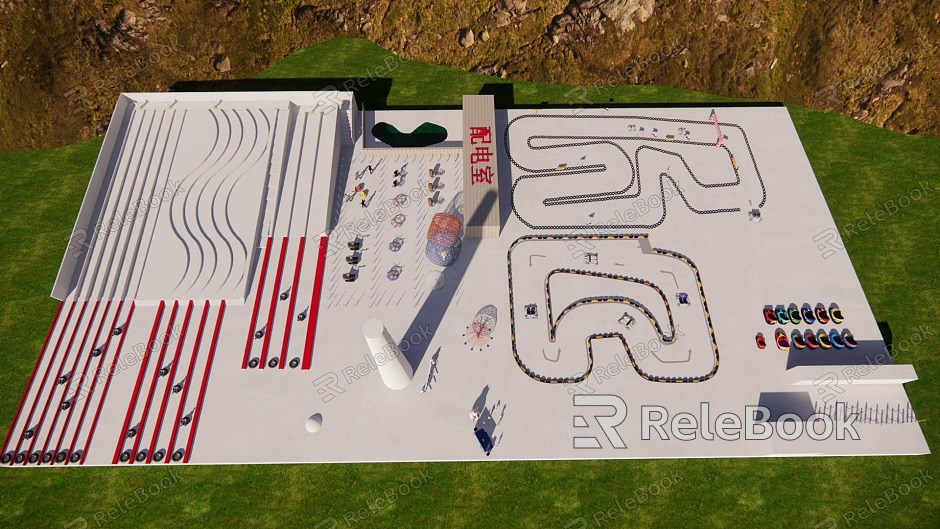 Modern large ski resort model