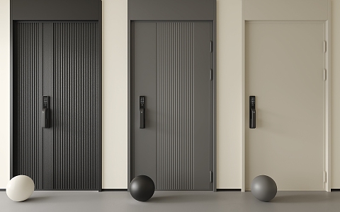 Modern security door entry door 3d model