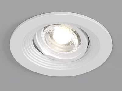 White Recessed Downlight Spotlight With Illuminated Center And Smooth Circular Design 3d model