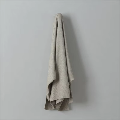 Beige Knitted Textured Towel Hanging On Wall For Simple Daily Use 3d model