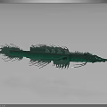 Green Dragon Like Creature Character With Scales Long Body And Glowing Eyes 3D Render