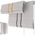 White Roman Blinds With Yellow And Grey Stripes Modern Home Design