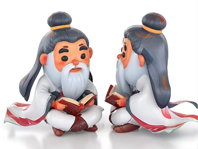Chinese Doll Hand-made Chinese Ornaments Scholarly Doll Jewelry 3d model