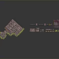 Pink Themed Scene Building Components With Arched Walls Stairs And Green Accents