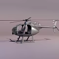 Silver Helicopter With Cockpit Windows Rotor Blades And Landing Gear