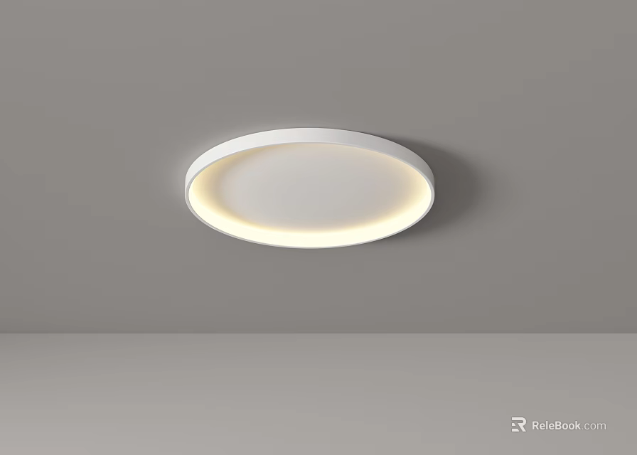 Modern Round Ceiling Light With Soft Glow In Minimalist Space 3d model 