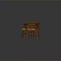 Traditional Wooden Dining Chairs With Carved Backrest And Padded Seat Paired Round Table