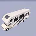 Modern Beige Recreational Vehicle With Decorative Stripes Windows And Sunroof