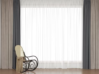 Modern Curtain Window Screen Curtain Pleated Blinds Venetian Blinds Window Screen Fabric Yarn 3d model