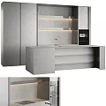 Modern Kitchen Interior With Sleek Gray Cabinets Countertop And Built In Appliances