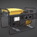 Industrial Generator With Yellow Black Design Control Panel And Metal Frame 3d model