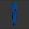 Blue 3D Model Equipment Part With Cylindrical Structure And Streamlined Design