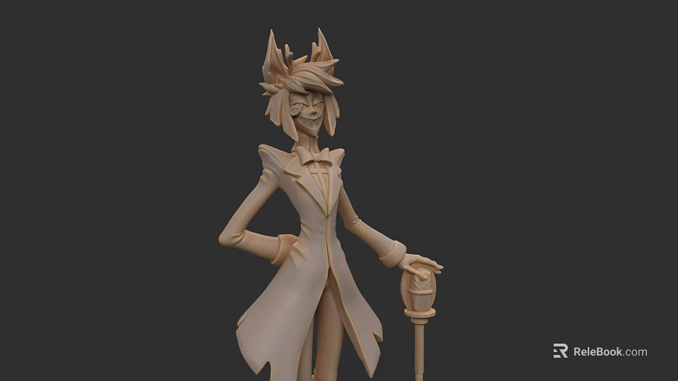 Game And Movie Character With Antler Decorations In Suit Holding Lantern In Elegant Pose 3d model 