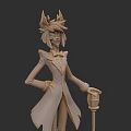Game And Movie Character With Antler Decorations In Suit Holding Lantern In Elegant Pose