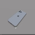 Silver Apple iPhone Back Design With Multiple Camera Lenses And Logo 3d model