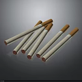 Cigarettes Arranged On Dark Background With White Filters And Brown Tips