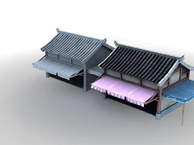 New Chinese Cartoon Building House 3d model