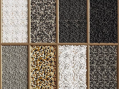 Display of Stone and Wood Material Samples with Various Textures and Colors 3d model