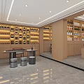 Modern Tobacco And Alcohol Store Interior With Shelves Displaying Liquor And Tobacco Products