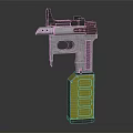 Tactical Pistol With Yellow Magazine And Metal Components Design