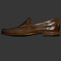 Classic Brown Leather Loafers With Slip On Style And Premium Material Design