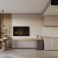 Modern Apartment Bedroom With Wooden Partition Bed Nightstand Pendant Light And Beige Light Wood Decor