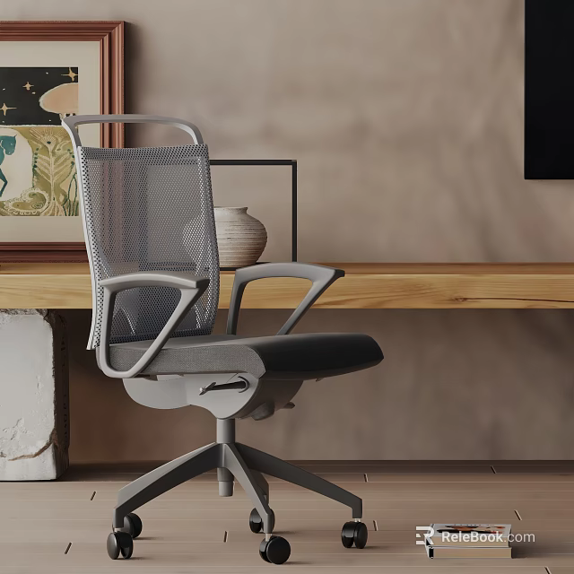 Ergonomic Mesh Back Office Chair With Adjustable Arms And Comfortable Seat 3d model 