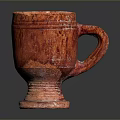 Red Textured Sculpted Ceramic Mug With Handmade Artisan Crafted Base Design 3d model