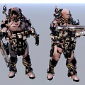Modern game character sci-fi warrior 3d model