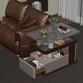 Modern Multifunctional Lift Top Coffee Table With Rock Slab Surface And Spacious Storage Drawers