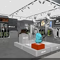 Modern Clothing Store Interior With Mannequins Hanging Clothes And Apparel Shelves