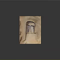 Cartoon Scene Ancient Ruins With Earth Yellow Architecture Walls Entrance And Sandy Ground