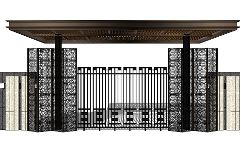 New Chinese Gate Entrance Gate 3d model