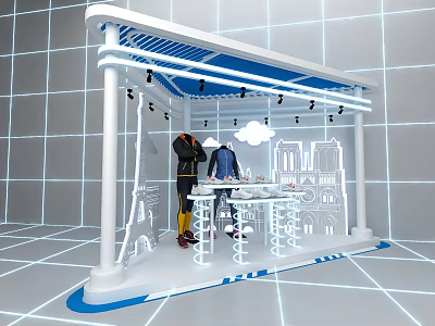 Clothing Sports Brand Shoes Window Meichen Product Display Cabinet Photo Card 3d model