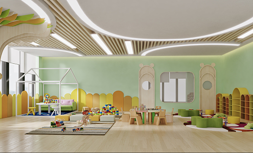 Modern Kindergarten Early Childhood Education Center Classroom 3d model