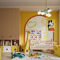 Colorful Nursery Room With Cartoon Decor And Toys