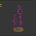 Orange Decorative Twig like Structure With Glowing Base On Dark Background