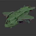 Green Futuristic Spaceship Model With Sleek Aerodynamic Design And Angular Structure