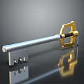 Elegant Key Shaped Jewelry Pendant With Gold Handle And Silver Body