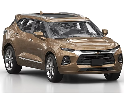 Brown Chevrolet SUV With Modern Sleek Body Design And Panoramic Sunroof Silver Wheels 3d model