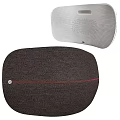 White and Dark Brown Speakers with Perforated Mesh Design and Textured Surface Red Line Accent