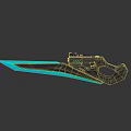 Futuristic Sci Fi Weapon With Glowing Green Blade And Black Mechanical Handle