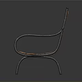 Wooden Bench With Metal Frame Modern Design Solid Wood Seat And Backrest Furniture