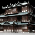 Ancient Chinese Architecture With Multi Storey Wooden Structure And Overhanging Eaves
